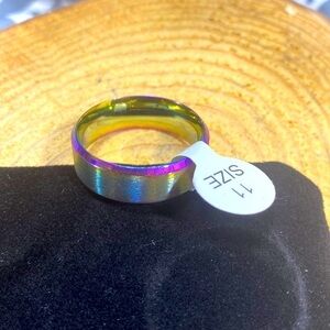 NWT King ring rainbow stainless steel steelband for men​​​​​​​​​​